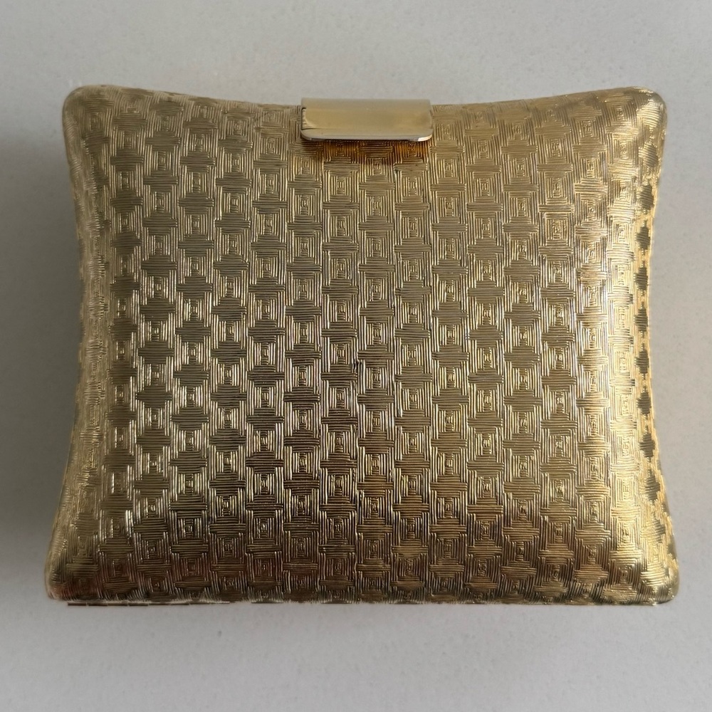Saks Fifth Avenue Gold Metal Evening Clutch Bag